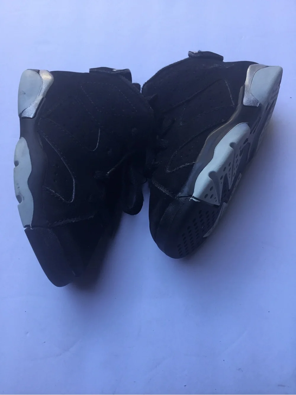 Jordan Kids Black Lace-Up High-Top Sneakers Suede-Like Cushioned Collar Size 5.5